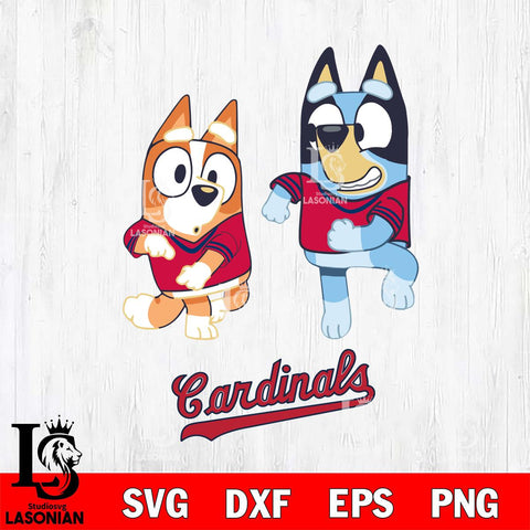 St Louis Cardinals Bluey with Chilli Dance Svg Eps Dxf Png File, Digital Download, Instant Download