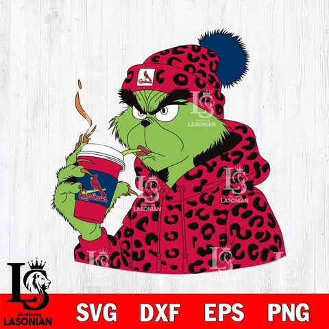 St Louis Cardinals Boujee Grinch 8 Svg Eps Dxf Png File, Digital Download, Instant Download