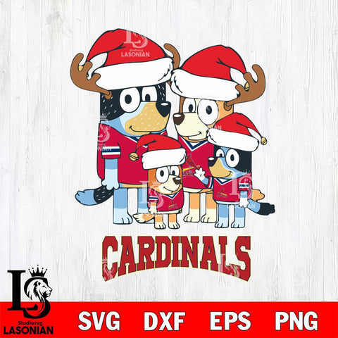 St Louis Cardinals Christmas Bluey Santa Family Cricut , Christmas Svg , Bluey svg , Digital Download, dxf eps png pdf file