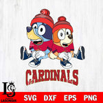 St Louis Cardinals Christmas Bluey & Bingo Sit Cricut , Christmas Svg , Bluey svg , Digital Download, dxf eps png pdf file