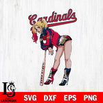 St Louis Cardinals Fan Girl Harley Quinn MLB Svg Eps Dxf Png File, Digital Download, Instant Download