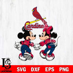 St Louis Cardinals Fan Minnie And Mickey Love Svg Eps Dxf Png File, Digital Download, Instant Download