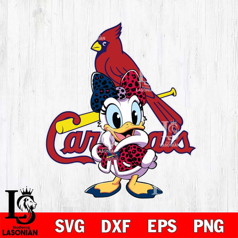 St Louis Cardinals Fancy Daisy Duck Disney Svg Eps Dxf Png File, Digital Download, Instant Download