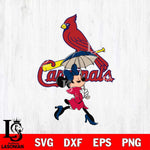 St Louis Cardinals Fancy Minnie Svg Eps Dxf Png File, Digital Download, Instant Download