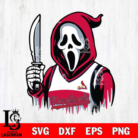 St Louis Cardinals Ghostface 6 Svg Eps Dxf Png File, Digital Download, Instant Download