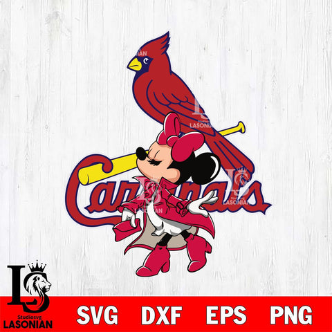 St Louis Cardinals Glamorous Minnie Svg Eps Dxf Png File, Digital Download, Instant Download