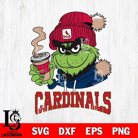 St Louis Cardinals Grinch Cofffe Hoodie Cut Files Cricut, Svg Dxf Eps Png file , Silhouette