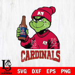 St Louis Cardinals Grinch Drinking Beer Christmas Cut Files Cricut, Svg Dxf Eps Png file , Silhouette