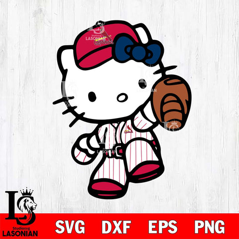 St Louis Cardinals Hello Kitty 3 Svg Eps Dxf Png File, Digital Download, Instant Download