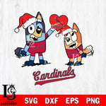 St Louis Cardinals Love Bluey Christmas Svg Eps Dxf Png File, Digital Download