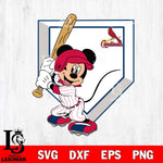 St Louis Cardinals Mickey 3 Svg Eps Dxf Png File, Digital Download, Instant Download