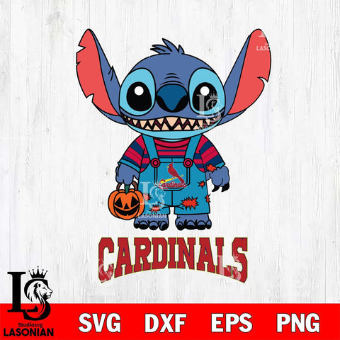 St Louis Cardinals Stitch Horror Halloween Svg Eps Dxf Png File, MLB svg, Digital Download, Instant Download