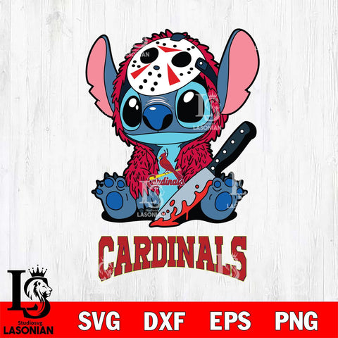 St Louis Cardinals Stitch Jason Voorhees Svg Eps Dxf Png File, MLB svg, Digital Download, Instant Download