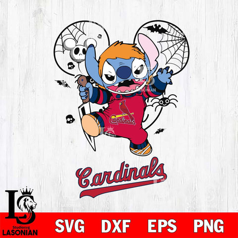 St Louis Cardinals Stitch Michael Halloween Svg Eps Dxf Png File, Digital Download, Instant Download