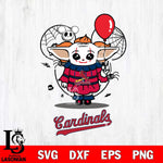 St Louis Cardinals Stitch Pennywise Halloween Svg Eps Dxf Png File, Digital Download, Instant Download