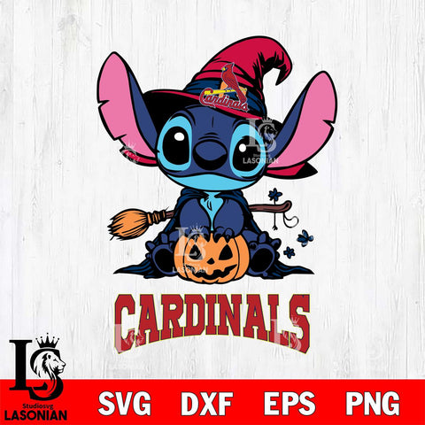 St Louis Cardinals Stitch witch Svg Eps Dxf Png File, MLB svg, Digital Download, Instant Download