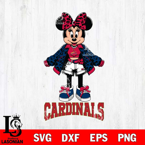 St Louis Cardinals Style Minnie Disney Svg Eps Dxf Png File, Digital Download, Instant Download