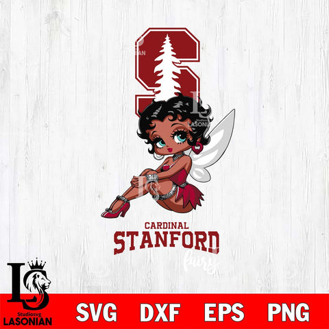 Stanford Cardinal Beauty Black Fairy Betty Boop, Svg Eps Dxf Png File, Digital Download