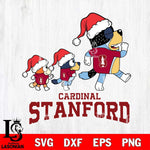 Stanford Cardinal Bluey Family Christmas Svg Eps Dxf Png File, Digital Download