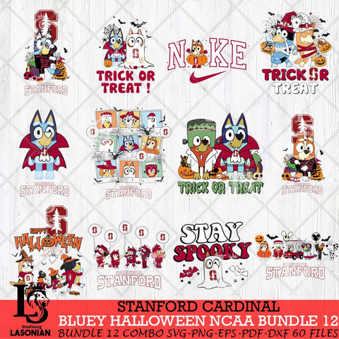 Stanford Cardinal Bluey Halloween NCAA 12 SVG Eps Dxf Png File, Bundle NCAA svg, Digital Download, Instant Download