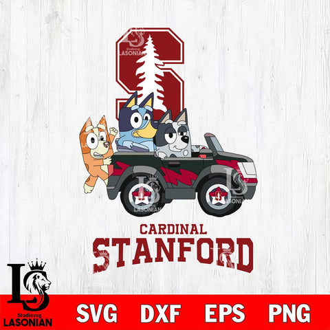 Stanford Cardinal Bluey friends car Svg Eps Dxf Png File, NCAA svg, Digital Download, Instant Download