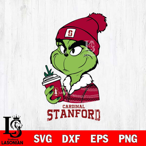 Stanford Cardinal Boujee Grinch Christmas Cut Files Cricut, Svg Dxf Eps Png file, Digital download , Silhouette