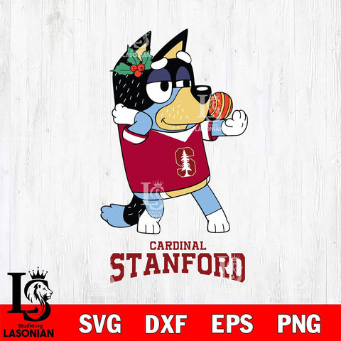 Stanford Cardinal Christmas Bluey Bandit Heeler Cut Files,Bluey Cricut,Christmas Svg , Bluey svg , Digital Download, dxf eps png pdf file