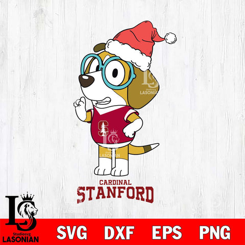 Stanford Cardinal Christmas Bluey Honey Sport Cut Files,Bluey Cricut,Christmas Svg , Bluey svg , Digital Download, dxf eps png pdf file