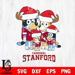 Stanford Cardinal Christmas Bluey Santa Family Cut Files,Bluey Cricut,Christmas Svg , Bluey svg , Digital Download, dxf eps png pdf file