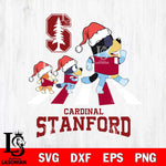 Stanford Cardinal Christmas Family Bluey Walking Cut Files,Bluey Cricut,Christmas Svg , Bluey svg , Digital Download, dxf eps png pdf file