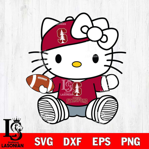 Stanford Cardinal Cute Hello Kitty Football 11 Svg Eps Dxf Png File, NCAA svg, Digital Download, Instant Download