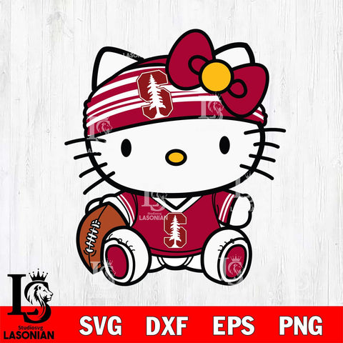 Stanford Cardinal Cute Hello Kitty Football 12 Svg Eps Dxf Png File, NCAA svg, Digital Download, Instant Download