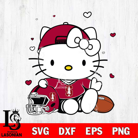 Stanford Cardinal Cute Hello Kitty Football Svg Eps Dxf Png File, NCAA svg, Digital Download, Instant Download