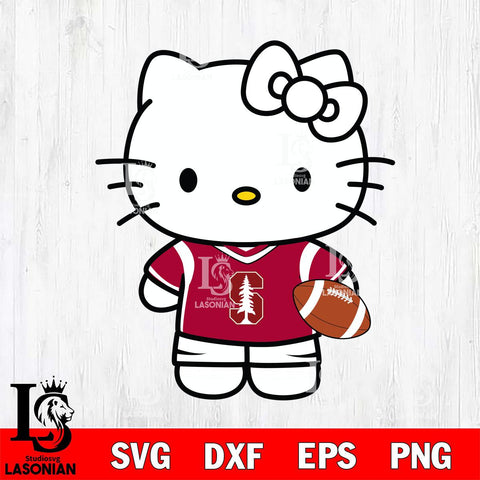 Stanford Cardinal Cute Hello Kitty Football 8 Svg Eps Dxf Png File, NCAA svg, Digital Download, Instant Download