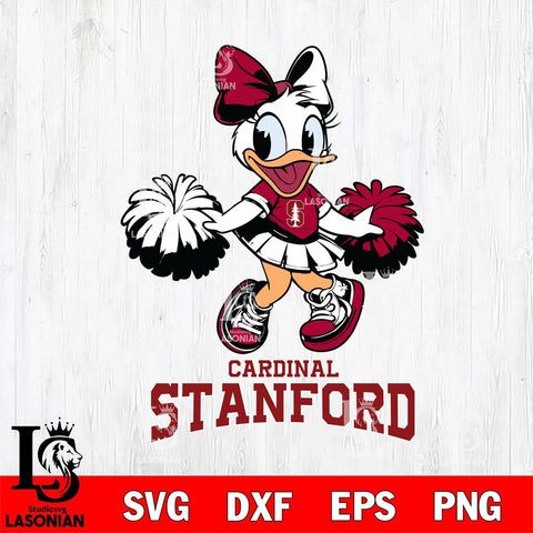 Stanford Cardinal Daisy Duck Cheerleader Disney, Svg Eps Dxf Png File, Digital Download