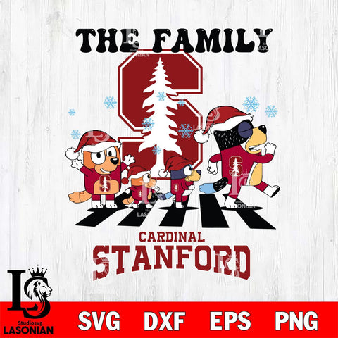 Stanford Cardinal Family Bluey Christmas Svg Eps Dxf Png File, Digital Download