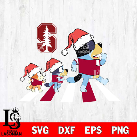 Stanford Cardinal Family Bluey Walking Christmas Svg Eps Dxf Png File, Digital Download, Instant Download