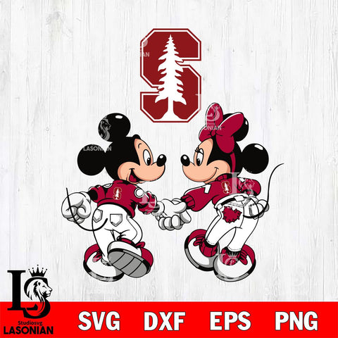 Stanford Cardinal Fan Minnie And Mickey Love Svg Eps Dxf Png File, Digital Download, Instant Download