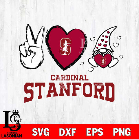 Stanford Cardinal Gnomes Peace & Love Svg Eps Dxf Png File, Digital Download, Instant Download