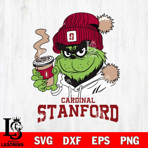 Stanford Cardinal Grinch Cofffe Hoodie Cut Files Cricut, Svg Dxf Eps Png file, Digital download , Silhouette