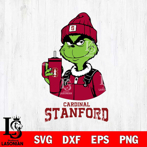 Stanford Cardinal Grinch Football Christmas Cut Files Cricut, Svg Dxf Eps Png file, Digital download , Silhouette