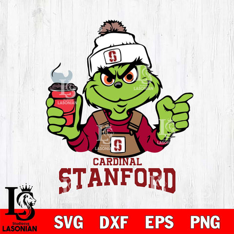 Stanford Cardinal Grinch with coffee Svg Eps Dxf Png File, Digital Download, Instant Download