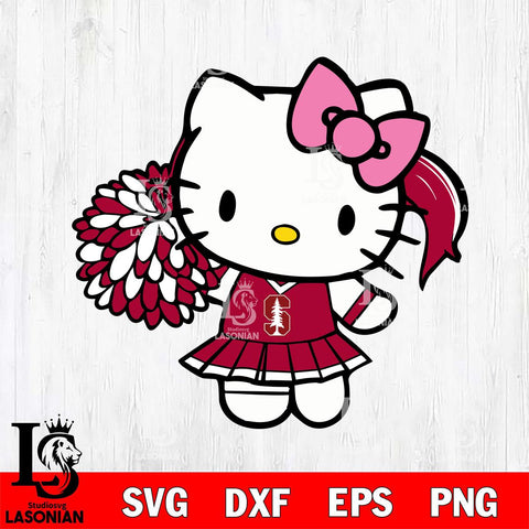 Stanford Cardinal Hello Kitty Cheerleader 12 Svg Eps Dxf Png File, Digital Download, Instant Download