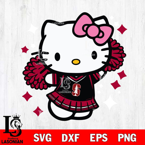 Stanford Cardinal Hello Kitty Cheerleader 4 Svg Eps Dxf Png File, Digital Download, Instant Download