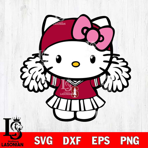 Stanford Cardinal Hello Kitty Cheerleader 5 Svg Eps Dxf Png File, Digital Download, Instant Download