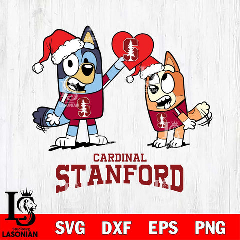 Stanford Cardinal Love Bluey Christmas Svg Eps Dxf Png File, Digital Download