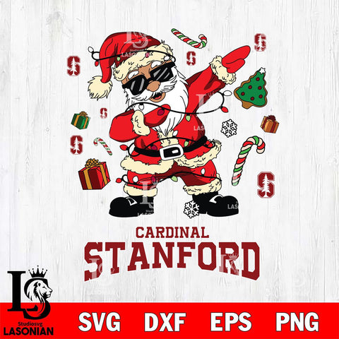 Stanford Cardinal Santa Claus Football Svg dxf eps png pdf file,NCAA svg,Digital Download,Cricut file