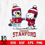 Stanford Cardinal Snoopy & Bluey Football Svg Eps Dxf Png File,NCAA Svg Files,Chill Guy svg ,Digital Download ,Instant Download, Cricut File