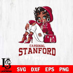 Stanford Cardinal #1 beauty Black Fan Girl, Svg Eps Dxf Png File, Digital Download