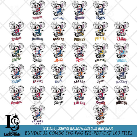 Stitch Jigsaws Halloween MLB Svg Eps Dxf Png File, Digital Download, Instant Download